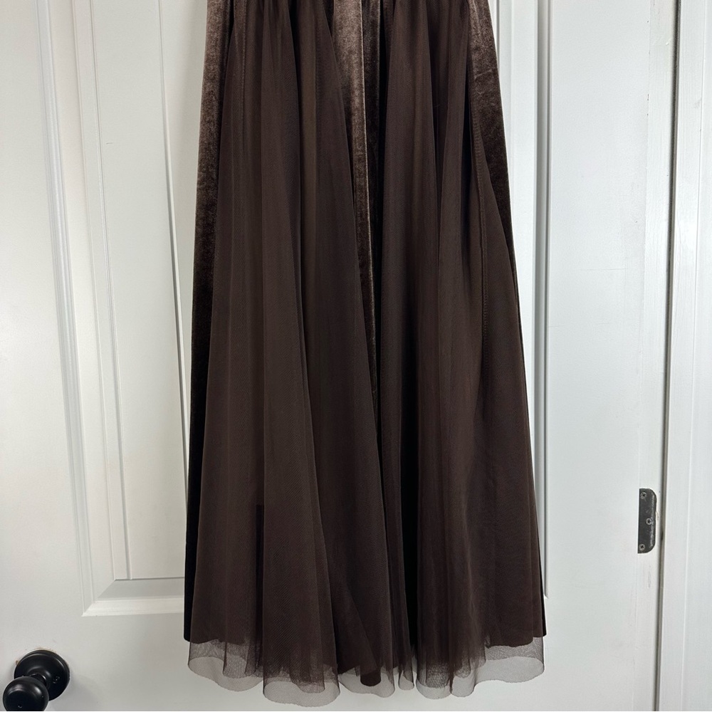 Mabel Ellen Boutique Chic Elegant Brown Tulle Skirt size Small - Picture 5 of 9